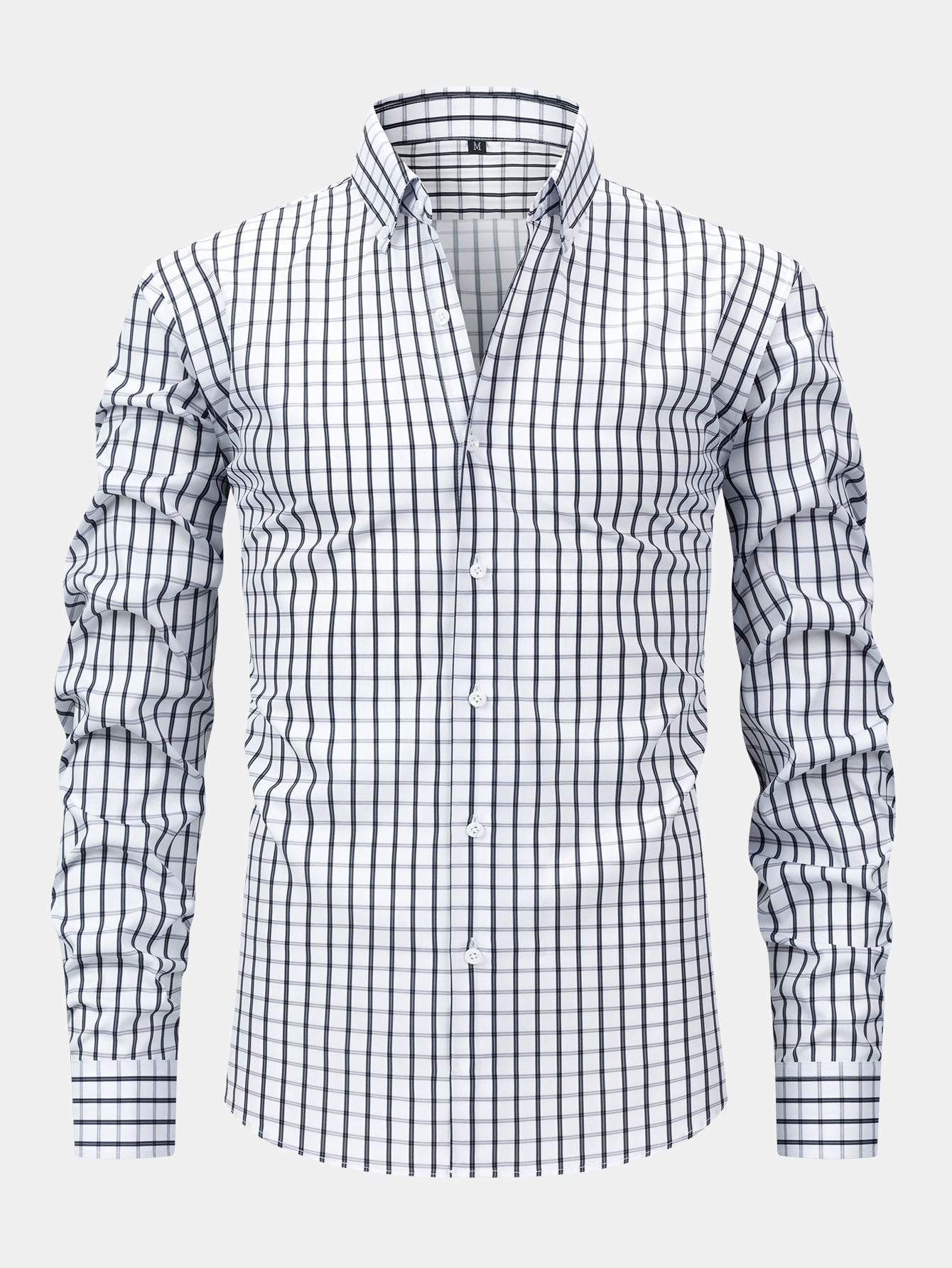 CAMICIA A MANICHE LUNGHE A QUADRETTI CON BOTTONI
