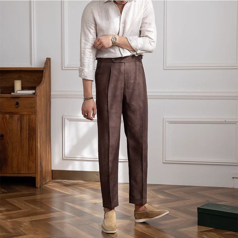 St. Barts | Pantaloni in Lino con Pinces