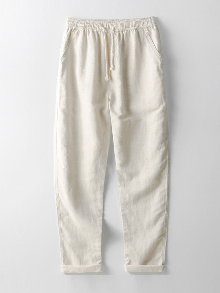 POLO A V ALL'UNCINETTO & PANTALONI IN LINO DRITTI