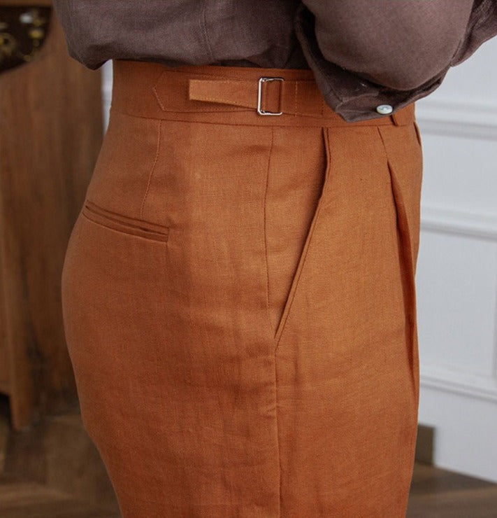St. Barts | Pantaloni in Lino con Pinces