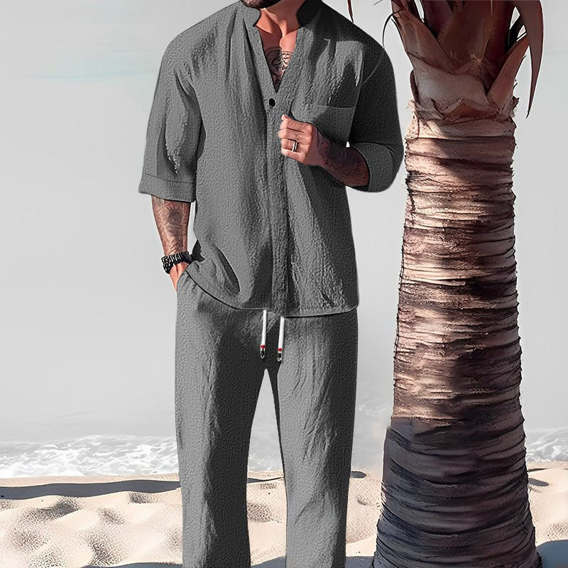 ENZO | CAMICIA A COLLETTO APERTO CON ELEGANZA RILASSATA