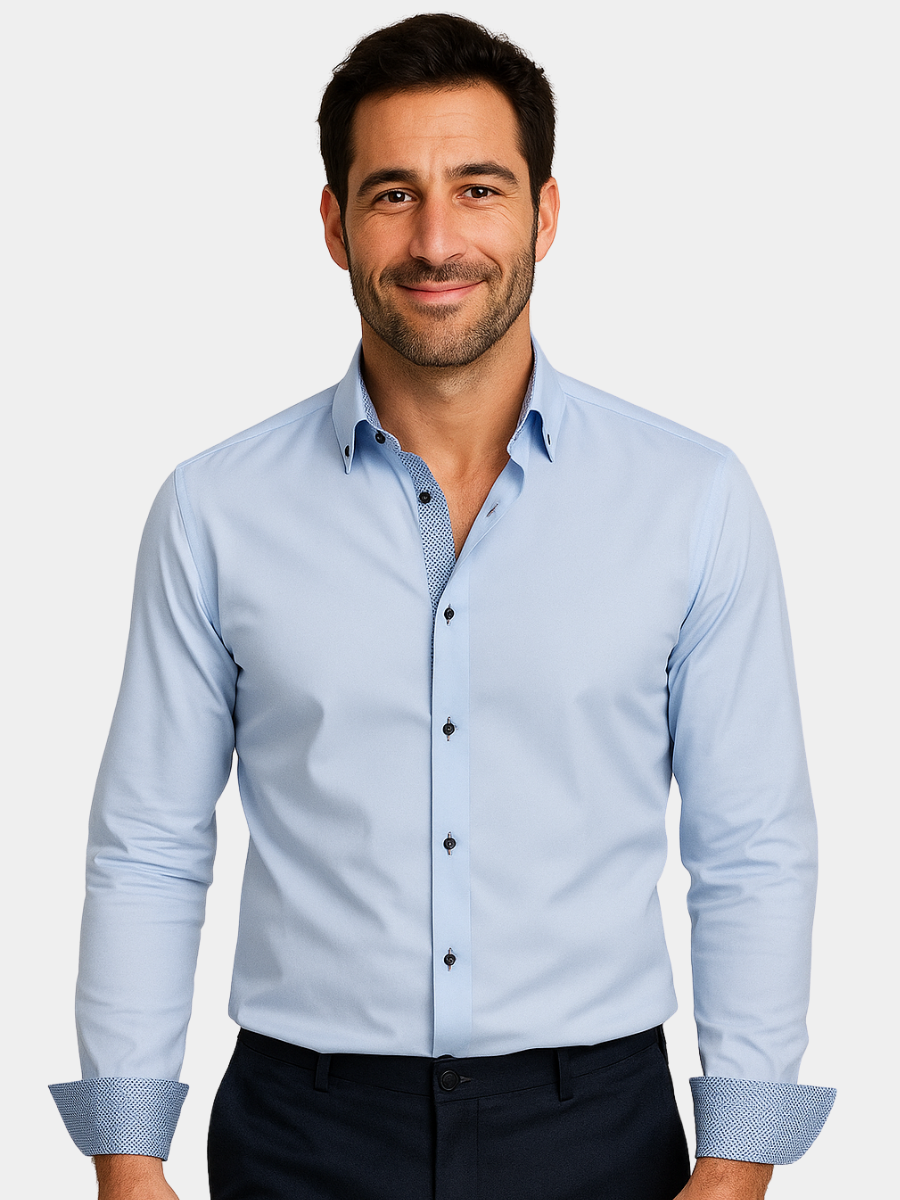 ALBERTO | CAMICIA ELEGANTE LEGGERA CON DETTAGLI A CONTRASTO