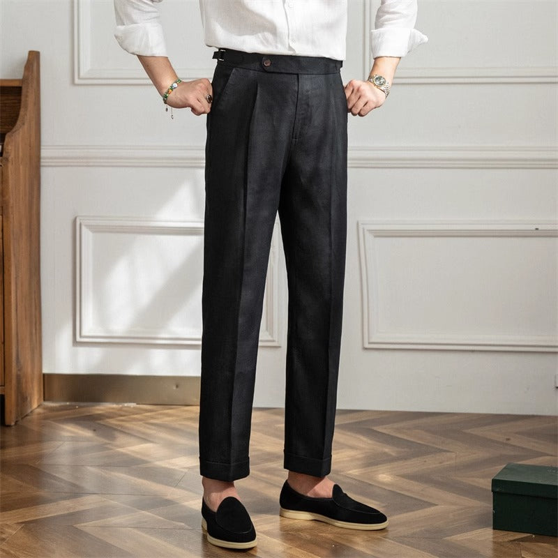 St. Barts | Pantaloni in Lino con Pinces