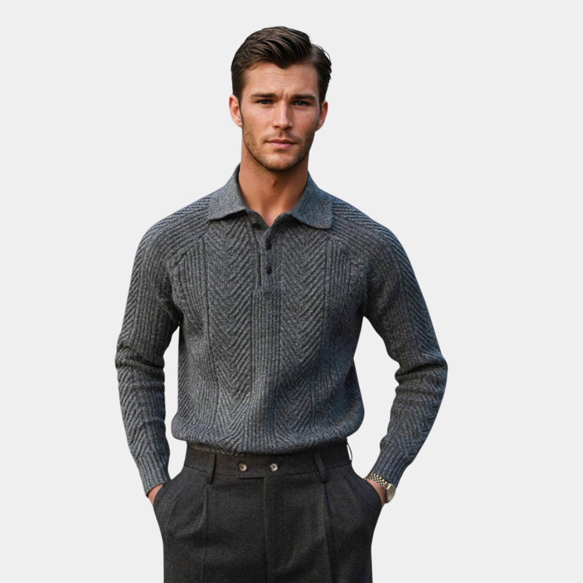ROSSI | MAGLIONE DI LUSSO DA UOMO CON COLLETTO