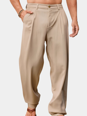 NICCOLÒ | PANTALONI DI LINO A GAMBA LARGA