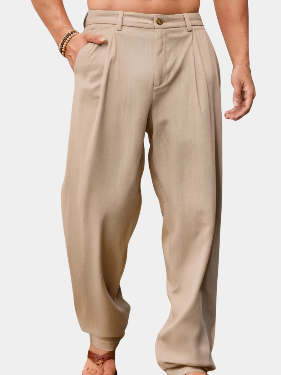 NICCOLÒ | PANTALONI DI LINO A GAMBA LARGA