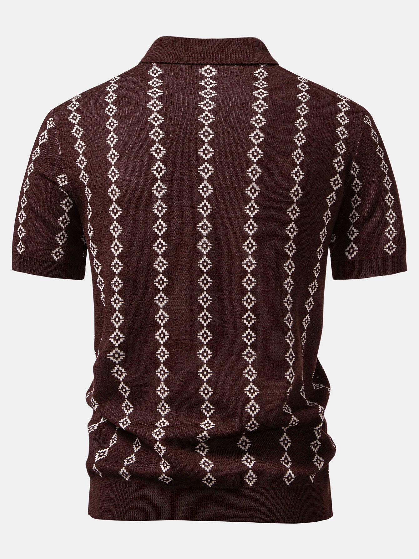 POLO V-NECK IN MAGLIA GEOMETRICA