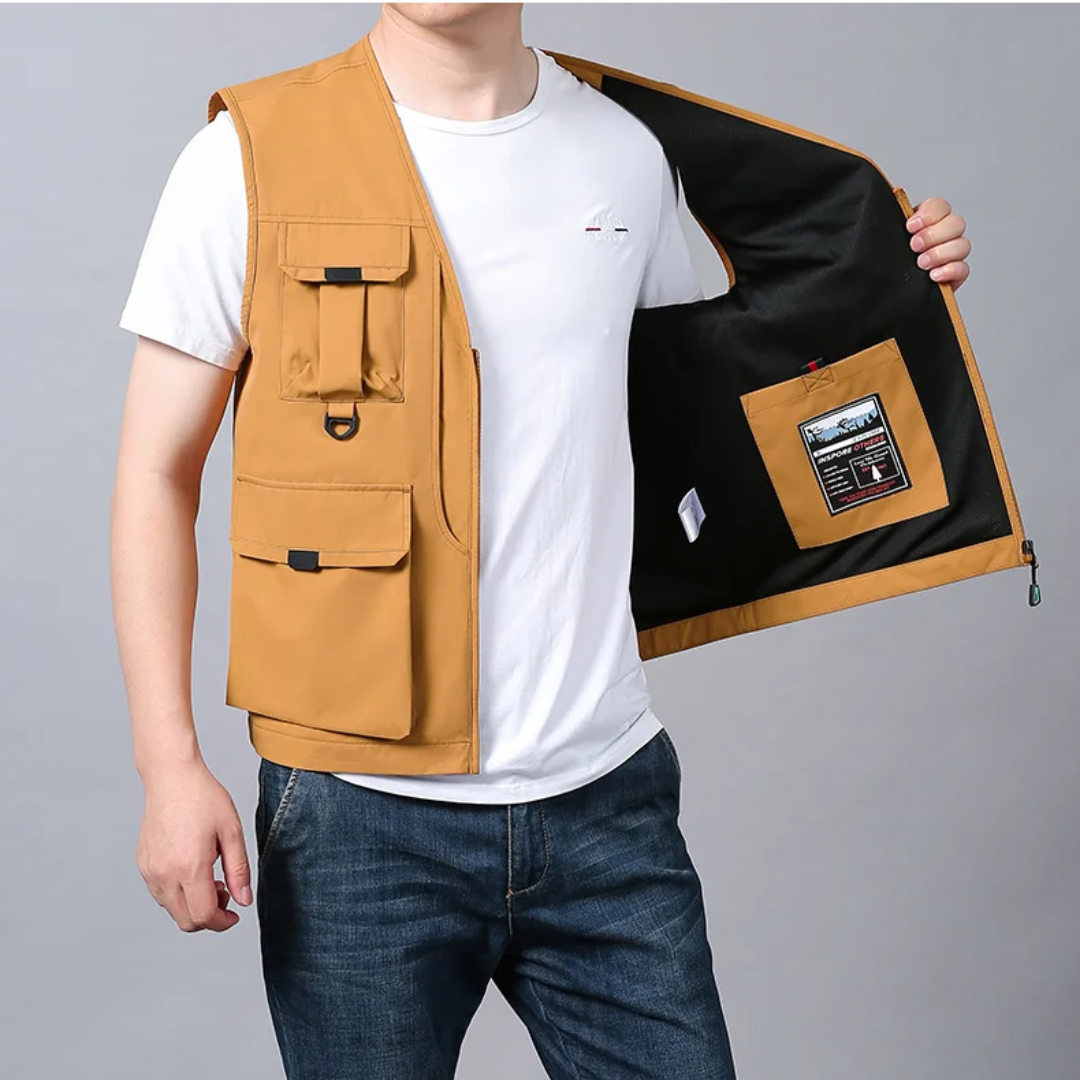 GILET CARGO TRASPIRANTE MULTI-TASCHE