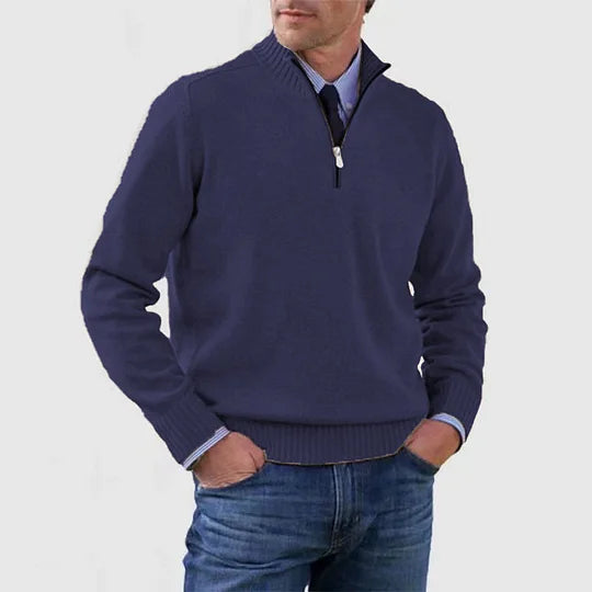 ROSSI ROMA | MAGLIONE ELEGANTE DA UOMO A MEZZA ZIP