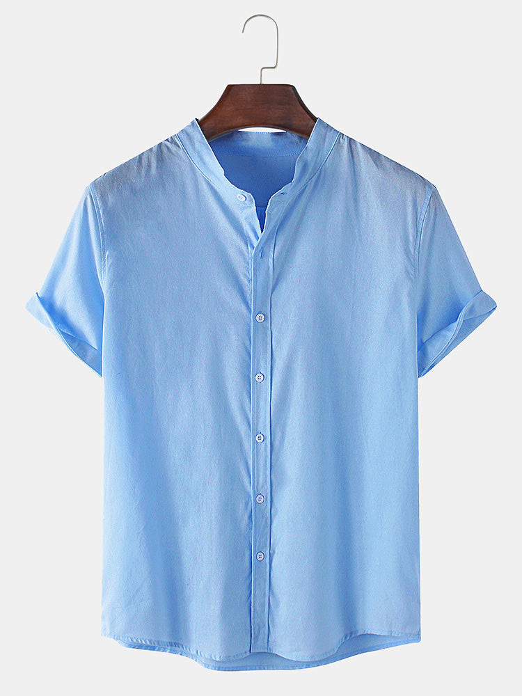 T-SHIRT BASE A MANICHE CORTE IN LINO & PANTALONI DRITTI IN LINO