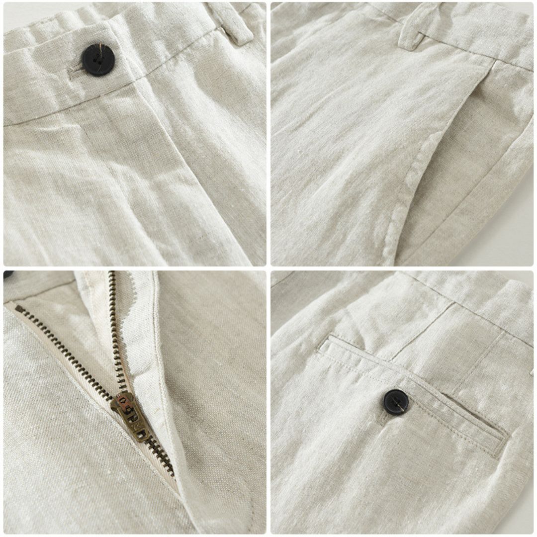 ROSSI ROMA | PANTALONI DRITTI IN LINO