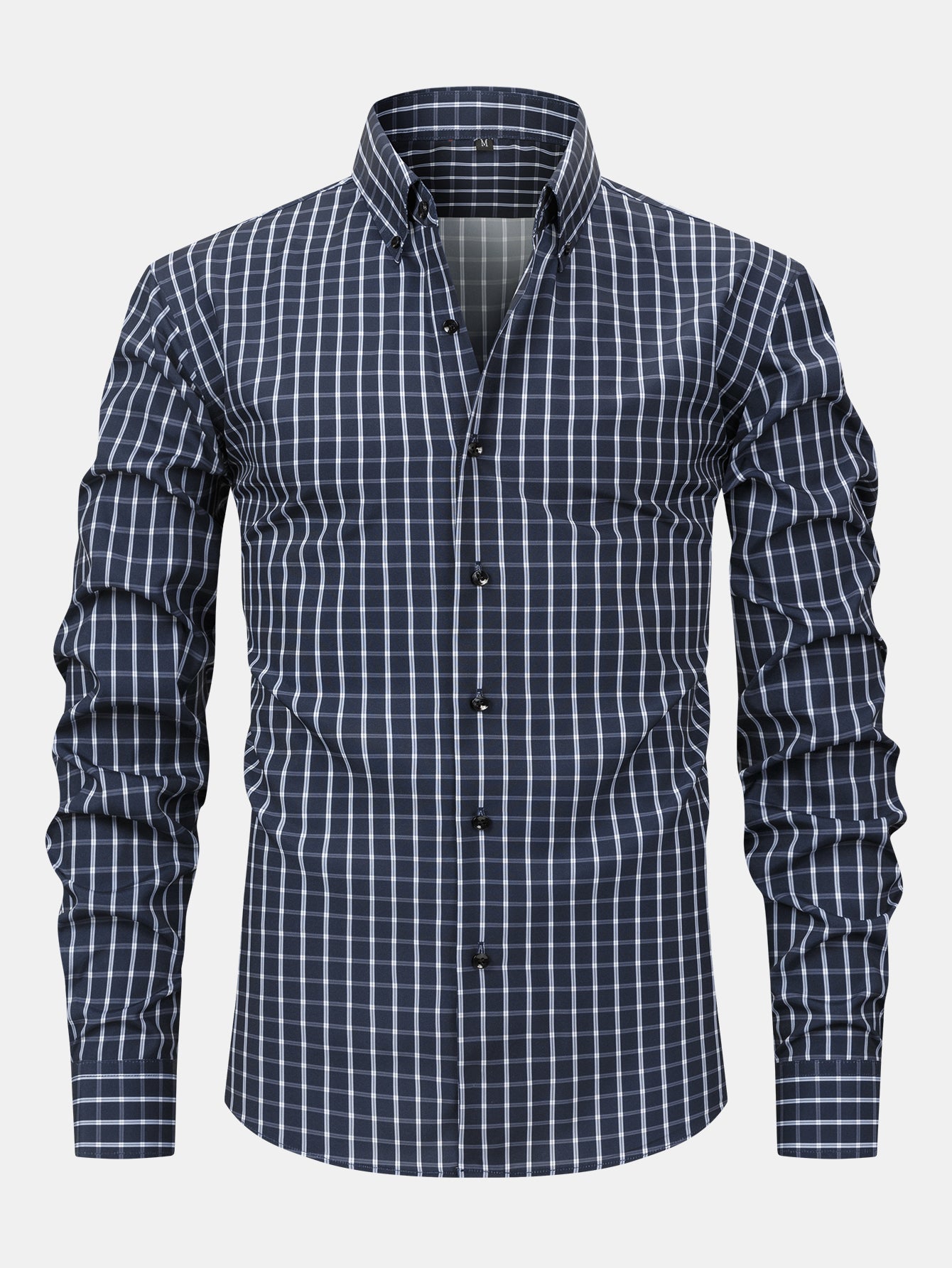 CAMICIA A MANICHE LUNGHE A QUADRETTI CON BOTTONI