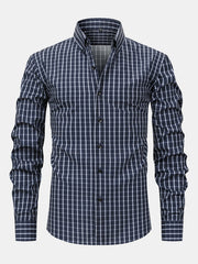 CAMICIA A MANICHE LUNGHE A QUADRETTI CON BOTTONI