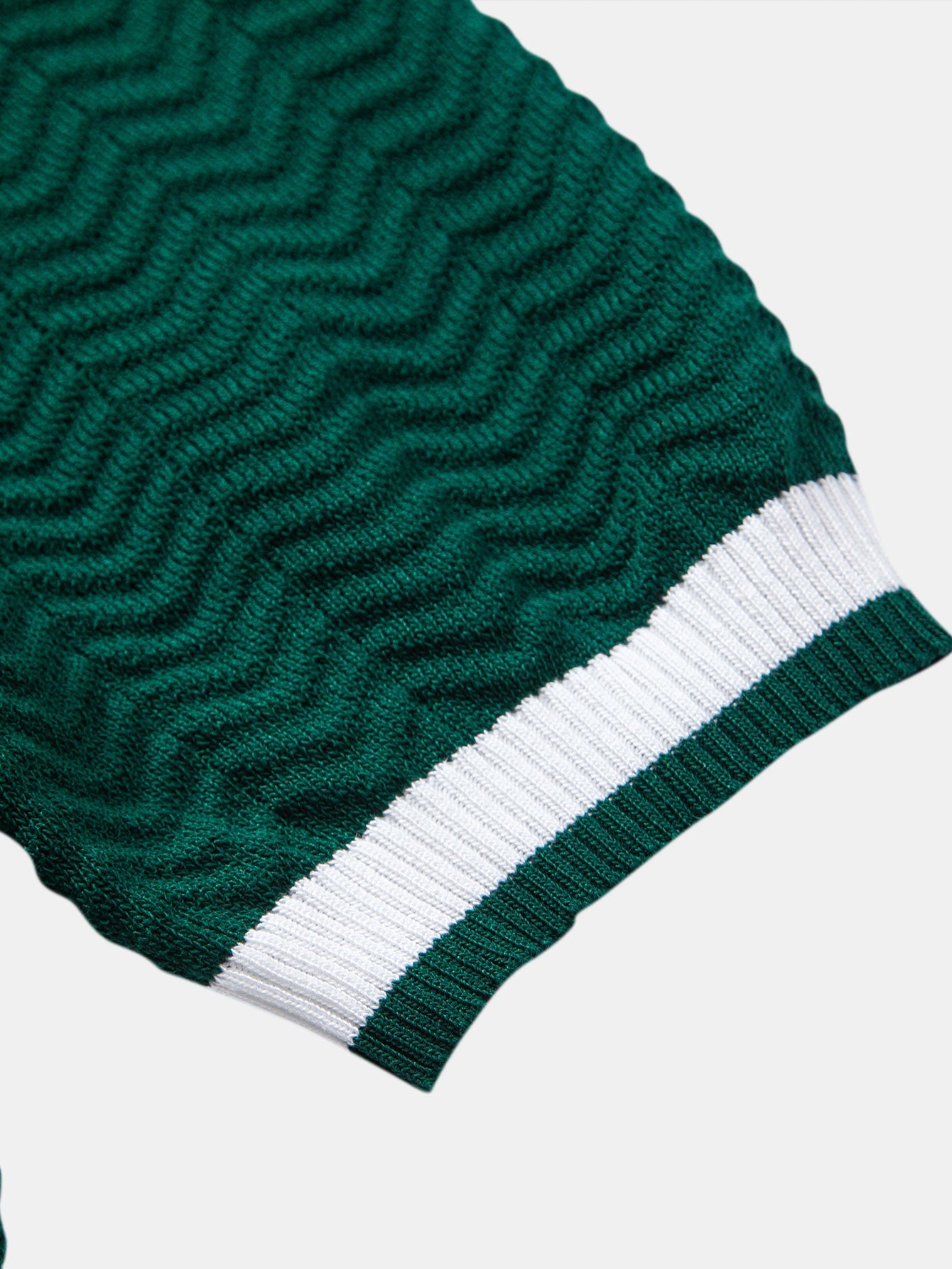 POLO A V IN MAGLIA CON CONTRASTO DI TEXTURE