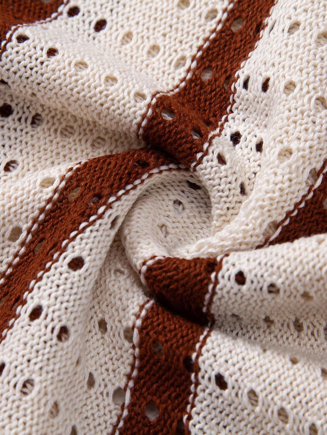 CAMICIA A RIGHE CON OCCHIELLI LAVORATA A MAGLIA