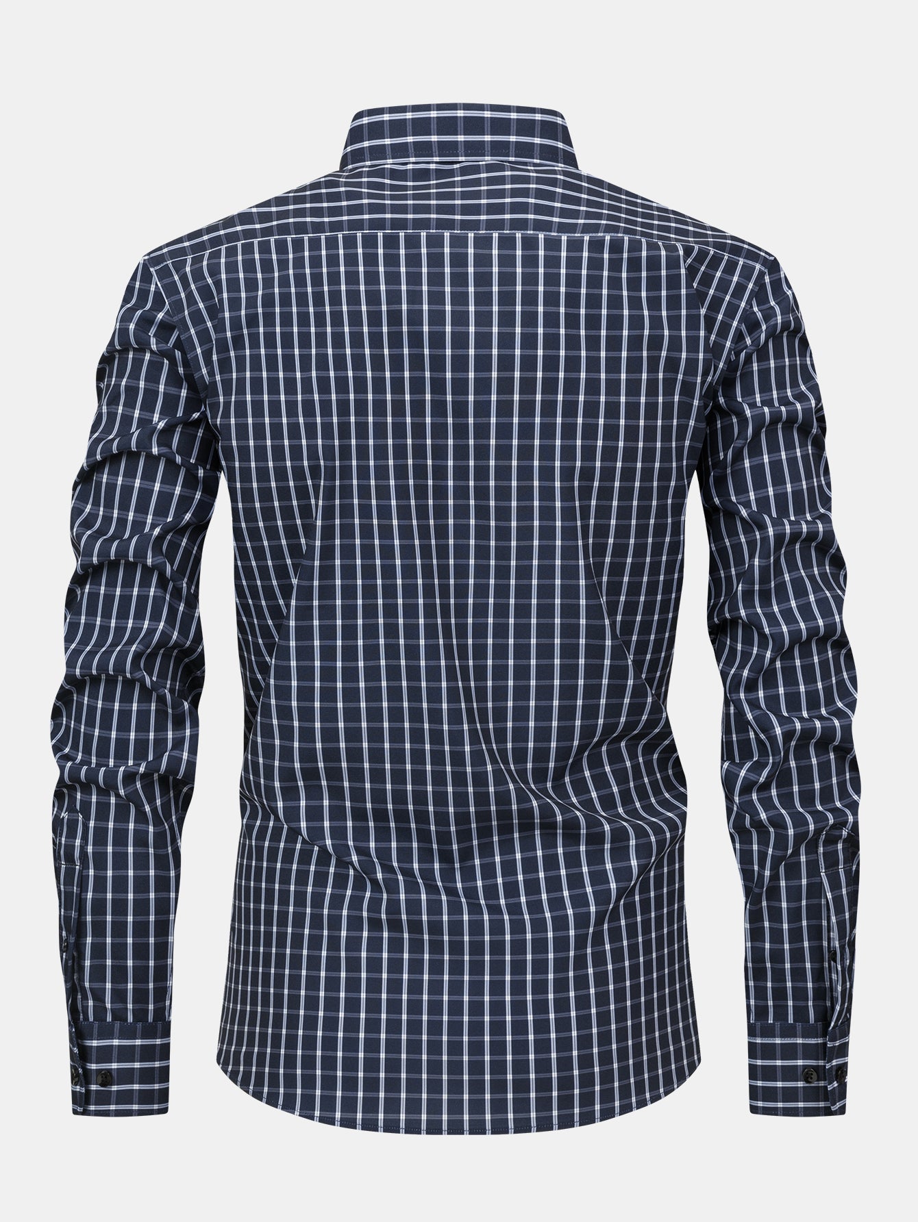 CAMICIA A MANICHE LUNGHE A QUADRETTI CON BOTTONI