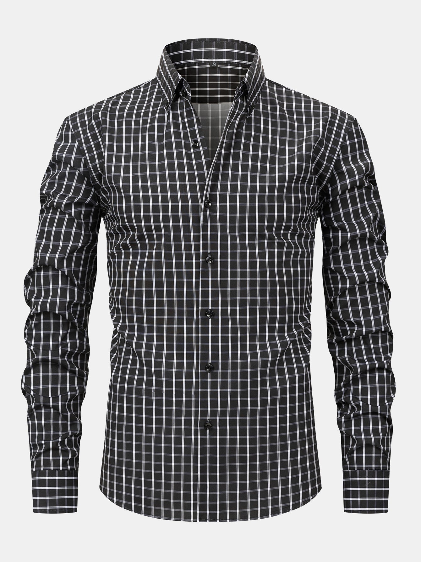 CAMICIA A MANICHE LUNGHE A QUADRETTI CON BOTTONI