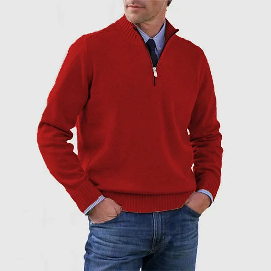 ROSSI ROMA | MAGLIONE ELEGANTE DA UOMO A MEZZA ZIP