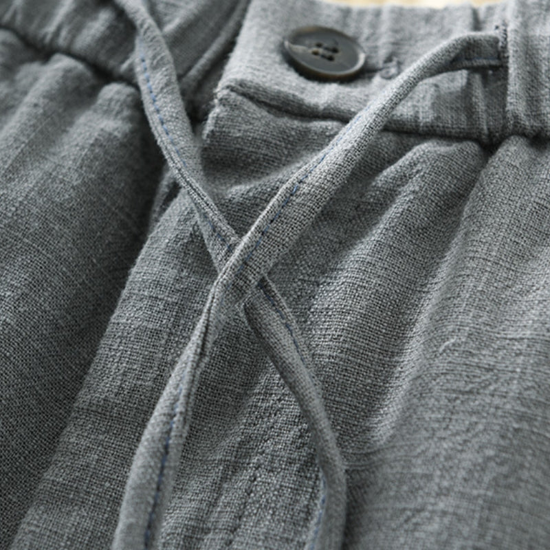 PANTALONI IN COTONE-LINO
