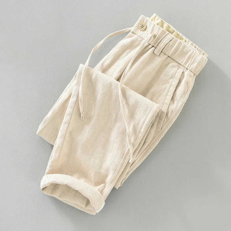 PANTALONI IN COTONE-LINO