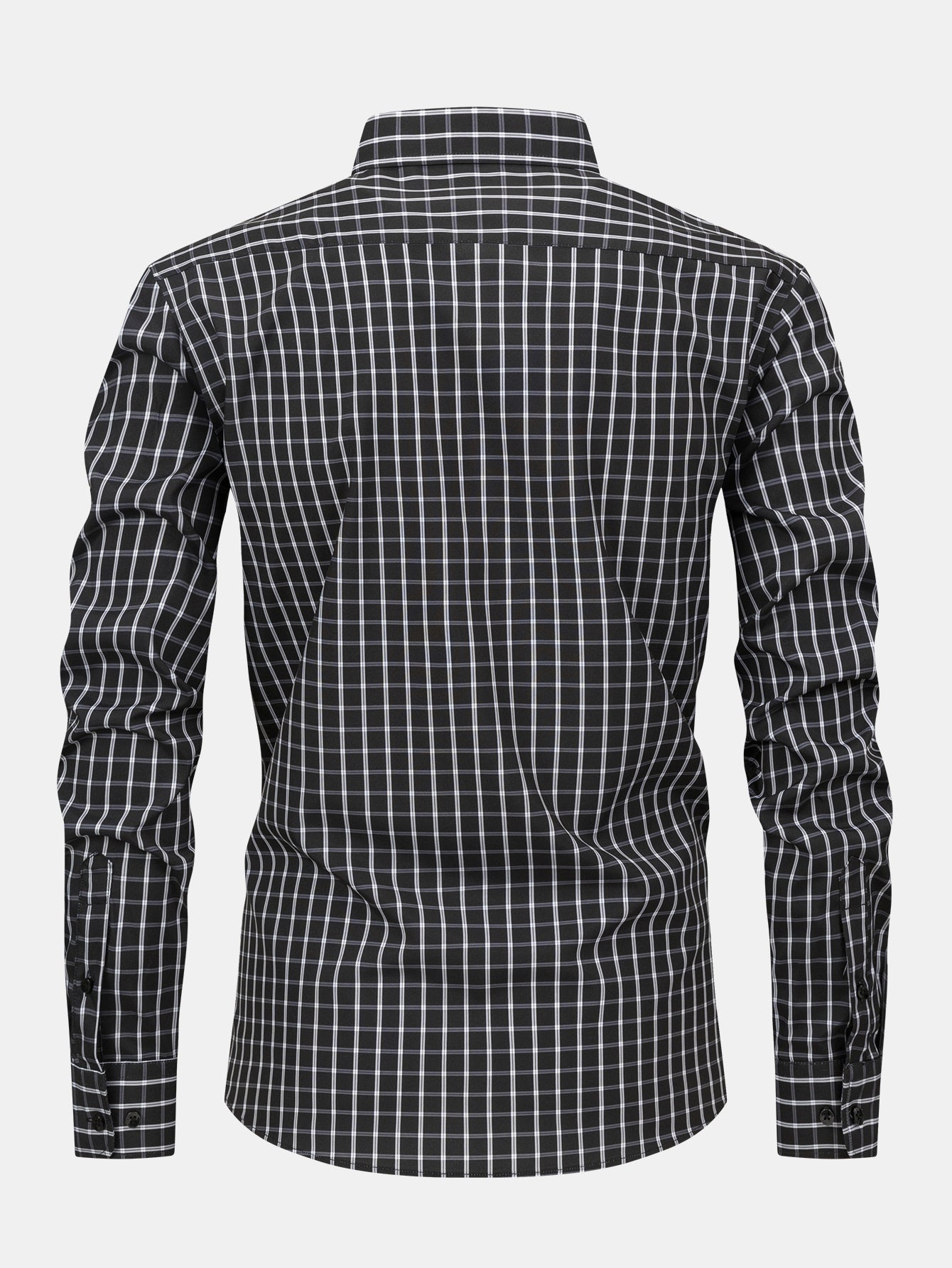 CAMICIA A MANICHE LUNGHE A QUADRETTI CON BOTTONI