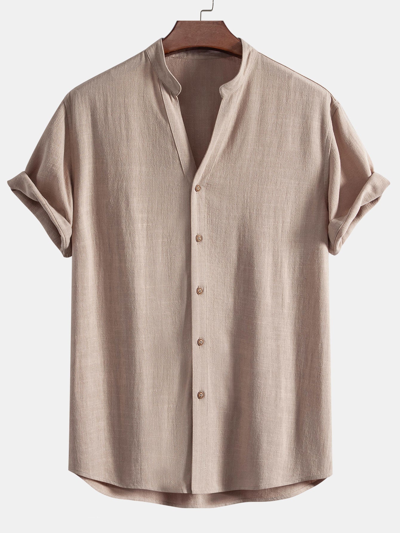 CAMICIA IN LINO E RAYON CON SCOLLO A V & PANTALONI IN LINO A GAMBA DRITTA