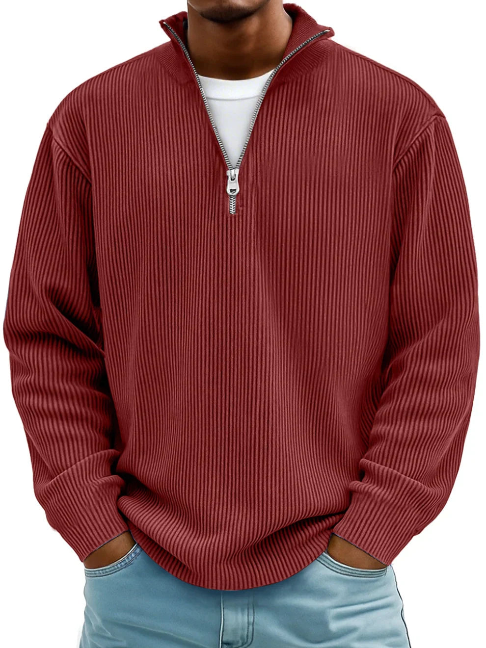ROSSI ROMA | MAGLIONE TRENDY CON MEZZA ZIP DA UOMO