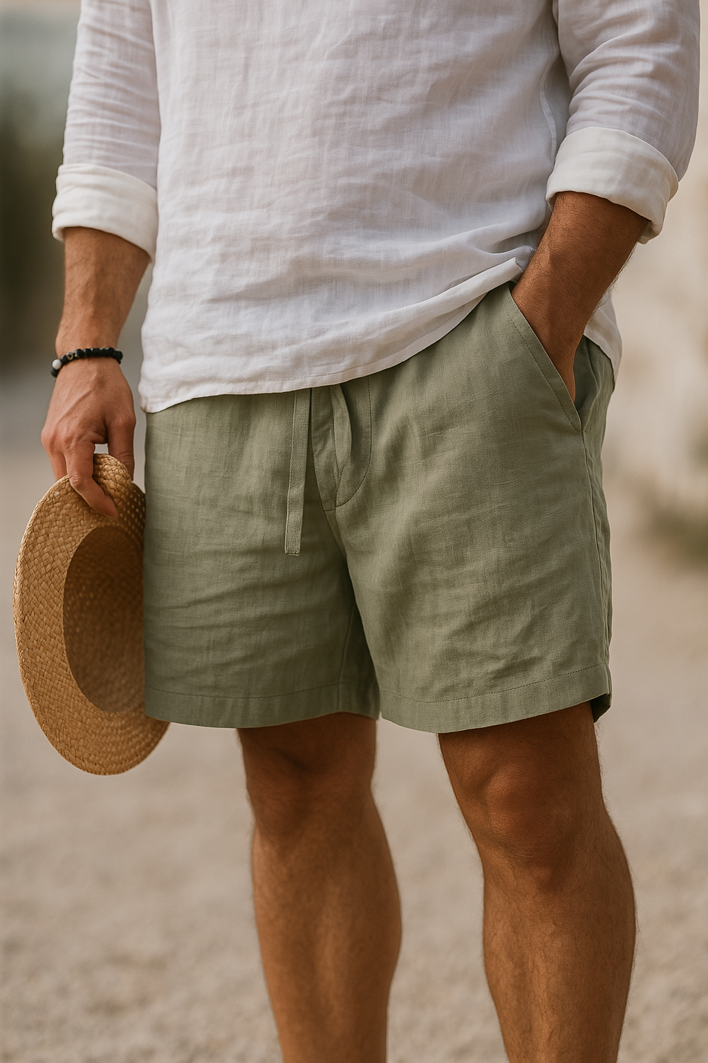 LUCIANO | PANTALONI IN COTONE-LINO