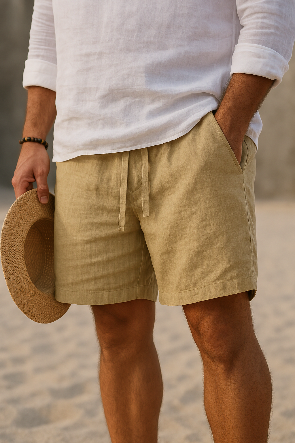 LUCIANO | PANTALONI IN COTONE-LINO