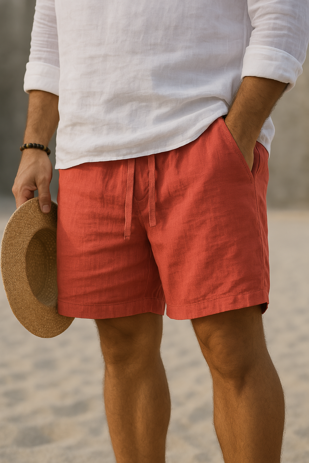 LUCIANO | PANTALONI IN COTONE-LINO