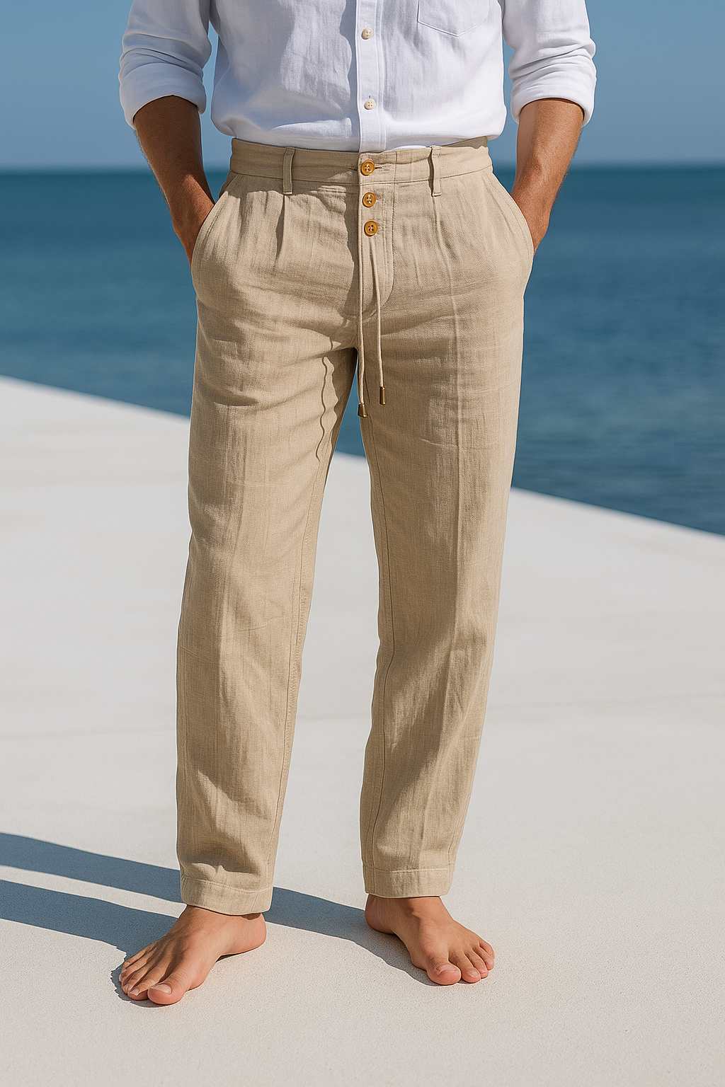 PANTALONE ESTIVO IN LINO LEGGERO