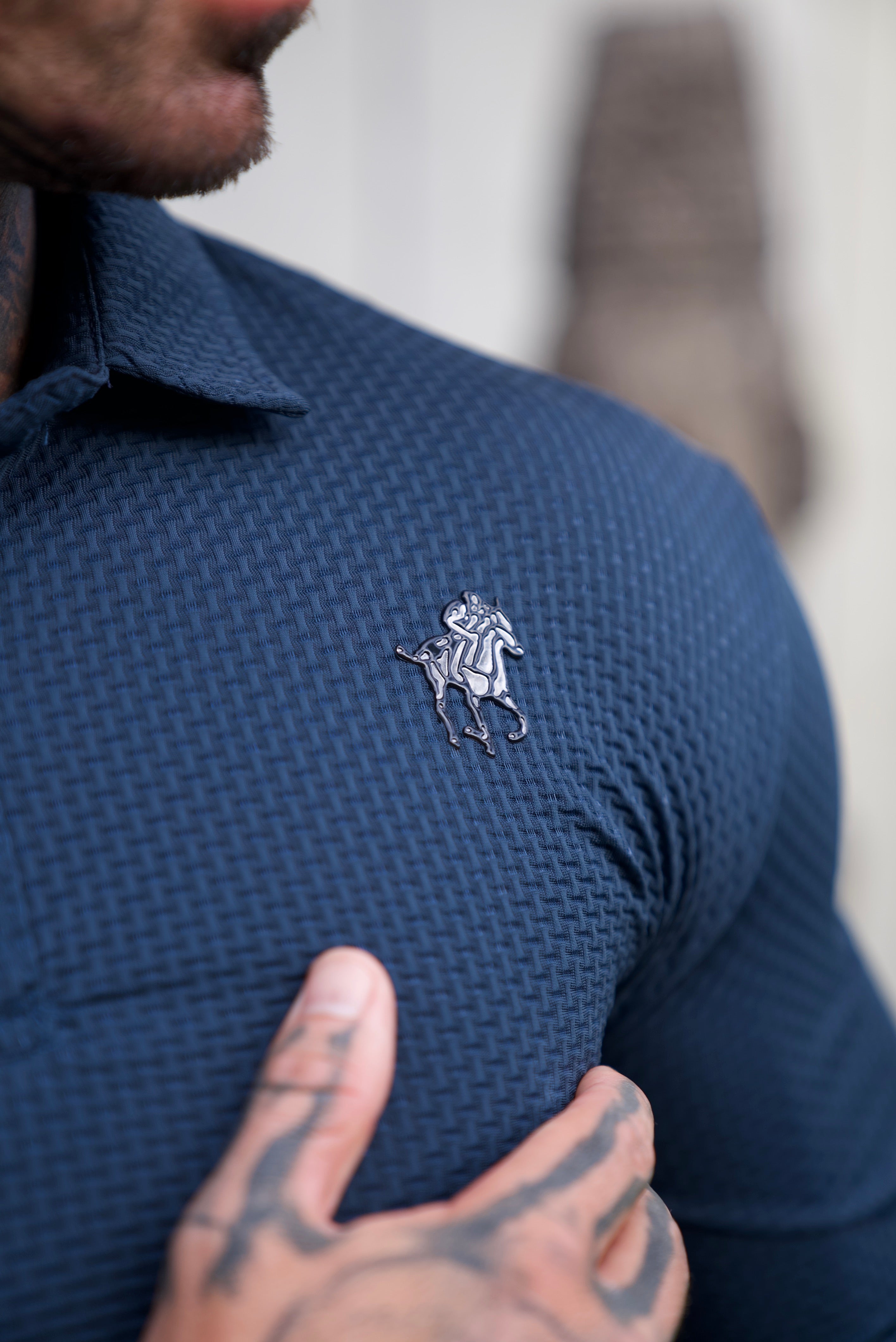 POLO CON TEXTURE A TAGLIO SLIM