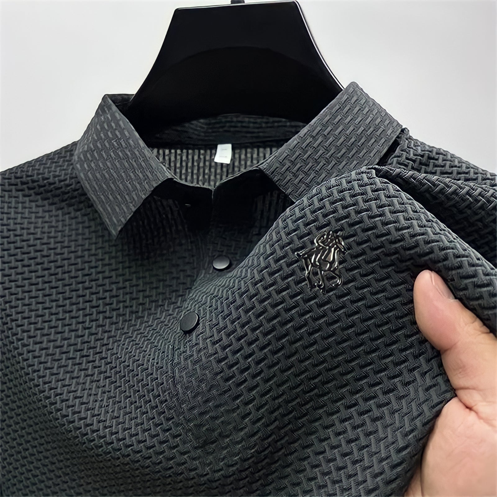 POLO CON TEXTURE A TAGLIO SLIM