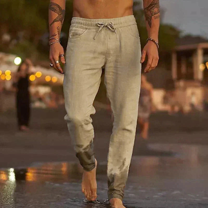 ROSSI ROMA | PANTALONI DA SPIAGGIA IN LINO