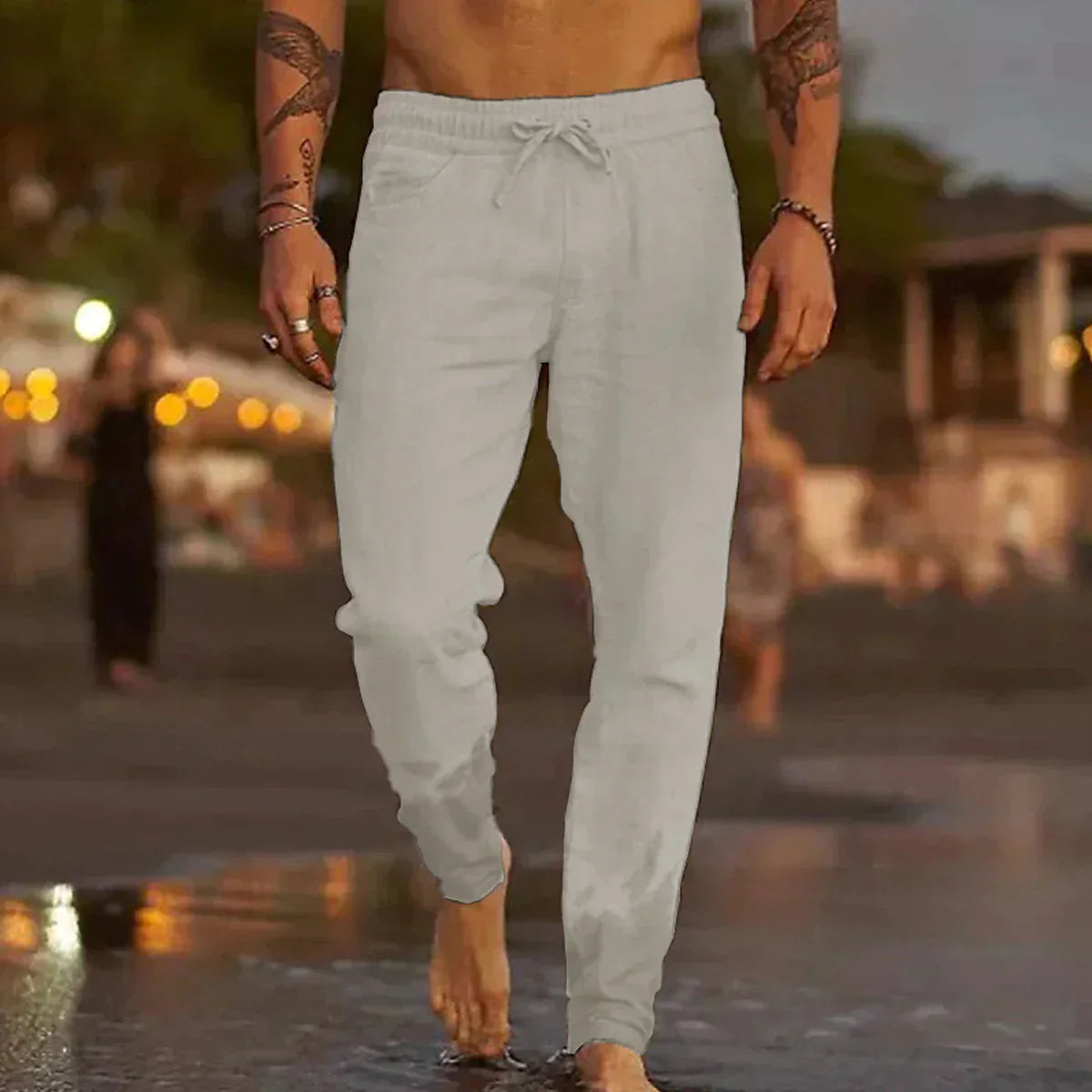 ROSSI ROMA | PANTALONI DA SPIAGGIA IN LINO