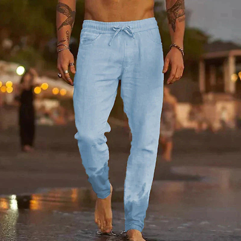 ROSSI ROMA | PANTALONI DA SPIAGGIA IN LINO