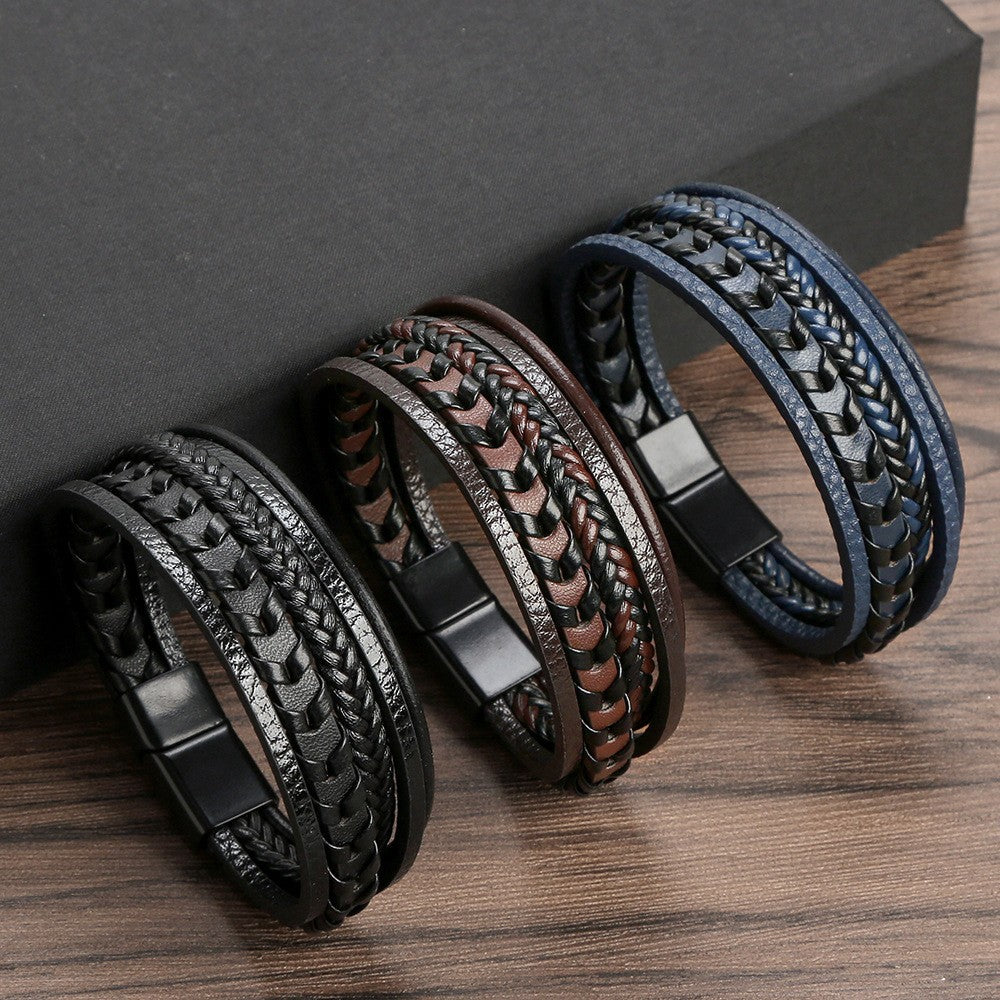 ROSSI ROMA | BRACCIALE DA UOMO DI PELLE DI LUSSO
