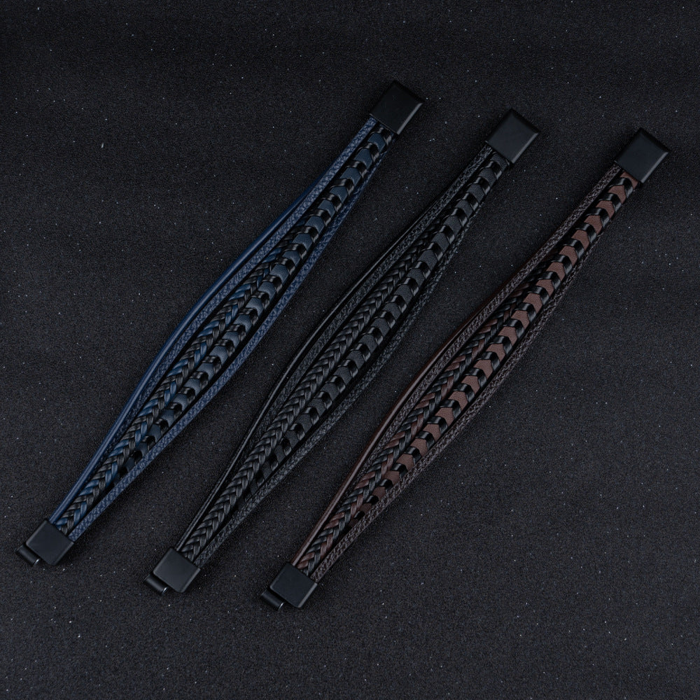 ROSSI ROMA | BRACCIALE DA UOMO DI PELLE DI LUSSO