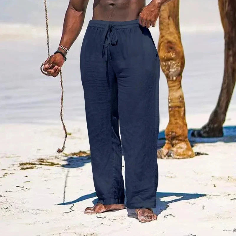 PANTALONI DA SPIAGGIA IN LINO