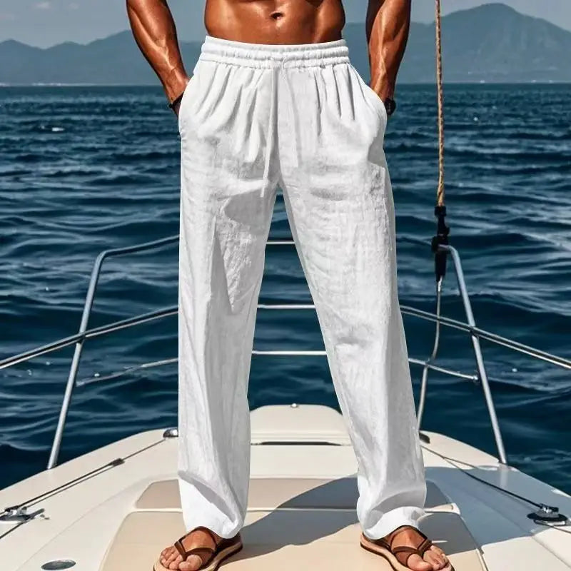 PANTALONI DI LINO RILASSATI