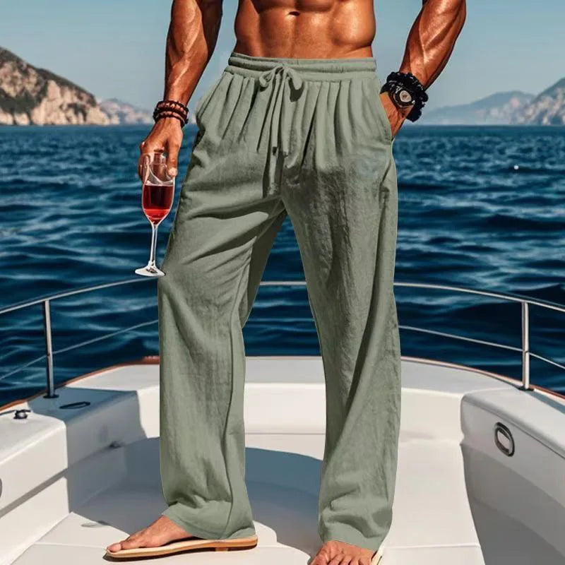 PANTALONI DI LINO RILASSATI