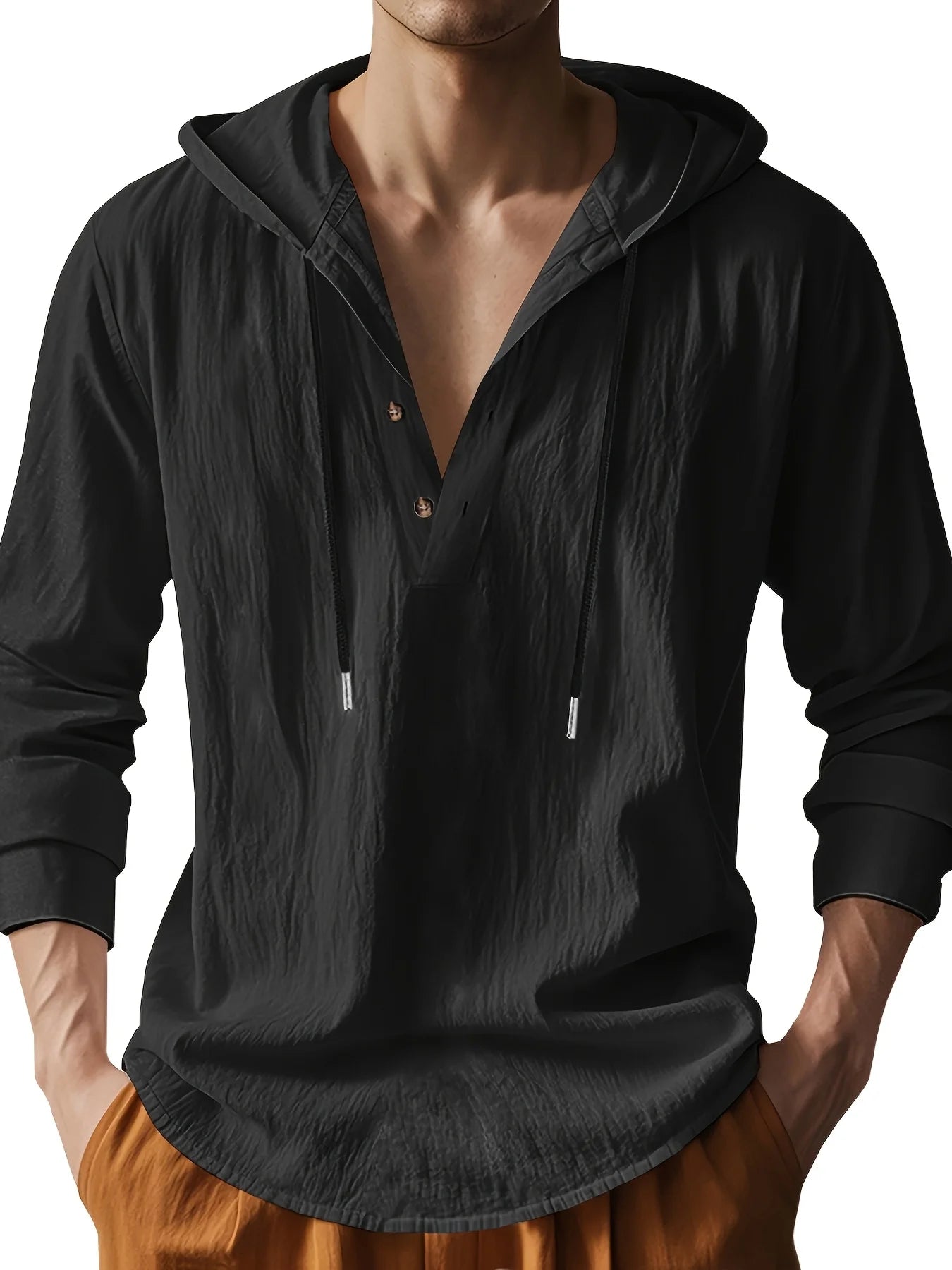 ROSSI ROMA | CAMICIA IN LINO CON CAPPUCCIO DI LUSSO