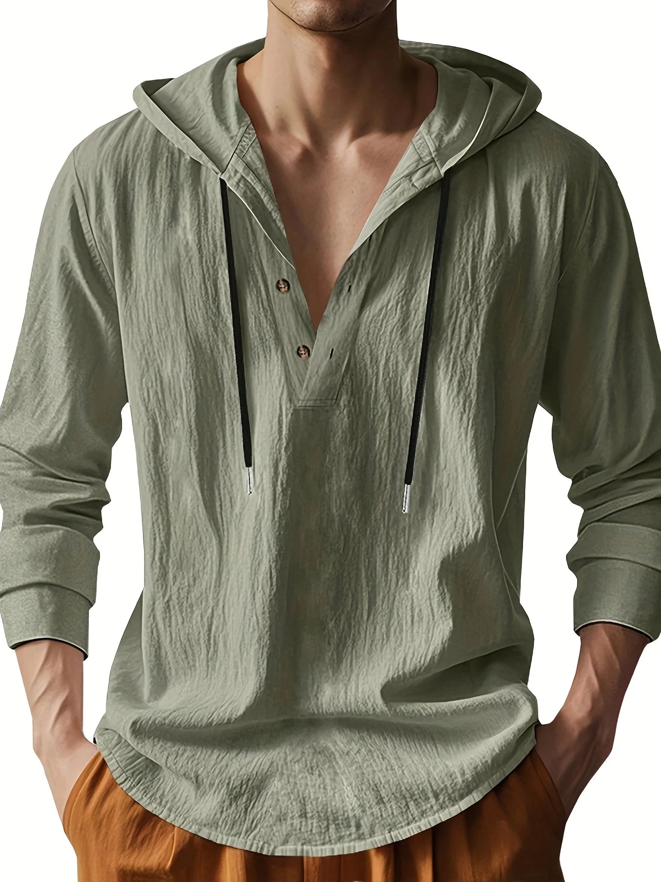 ROSSI ROMA | CAMICIA IN LINO CON CAPPUCCIO DI LUSSO