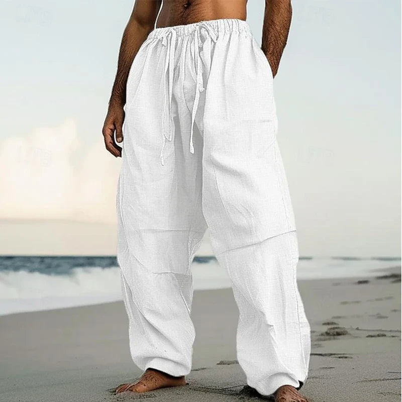 PANTALONI EXTRA DA PRATO IN LINO E COTONE