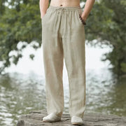 PANTALONI ESTIVI IN MISTO LINO E COTONE