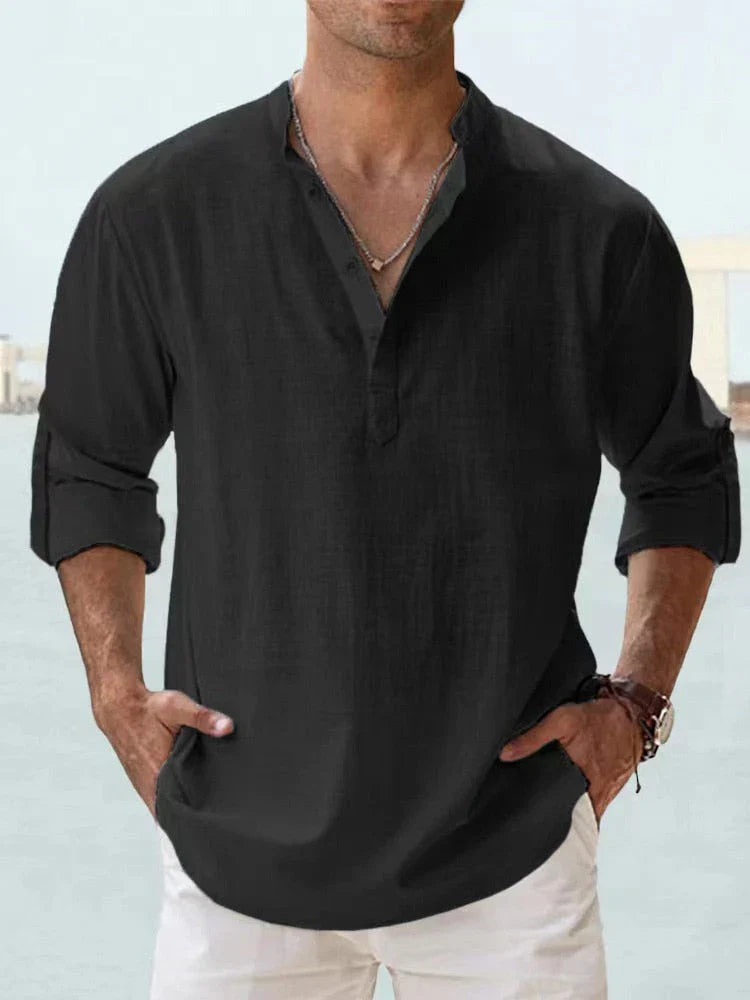JOSHUA | CAMICIA A MANICA LUNGA IN COTONE-LINO