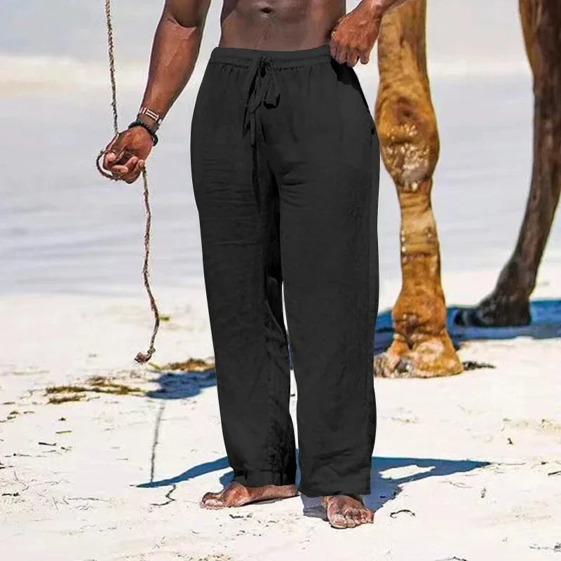 PANTALONI DA SPIAGGIA IN LINO