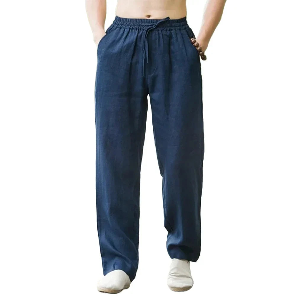 PANTALONI ESTIVI IN MISTO LINO E COTONE