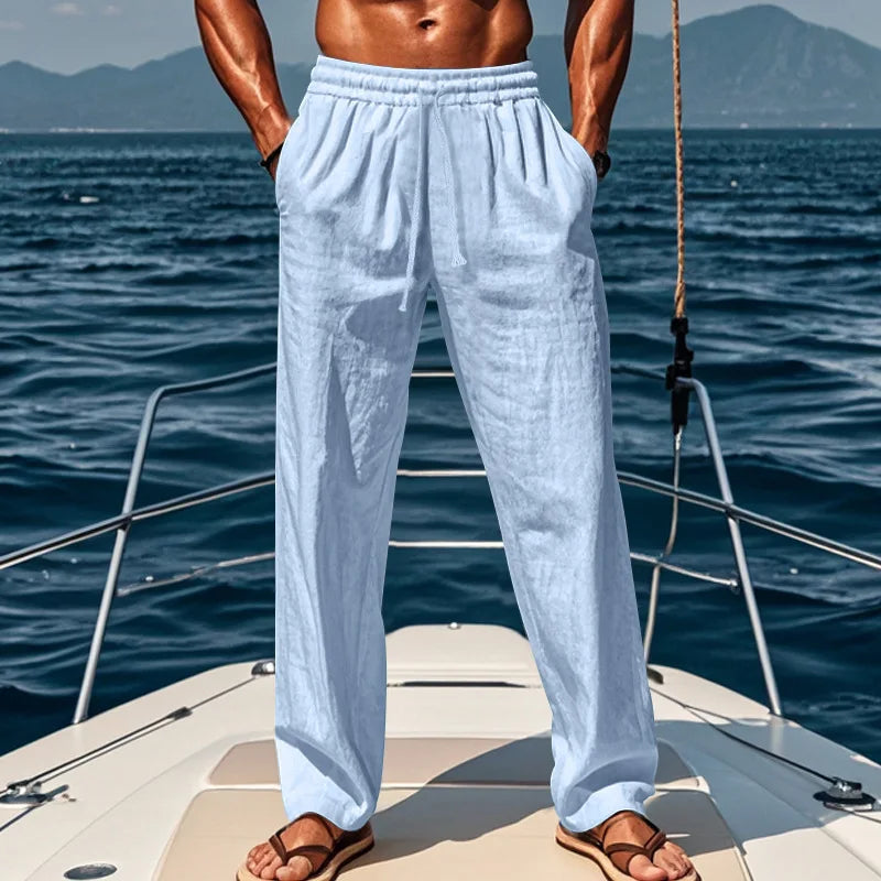 PANTALONI DI LINO RILASSATI