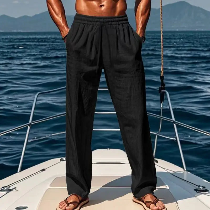 PANTALONI DI LINO RILASSATI